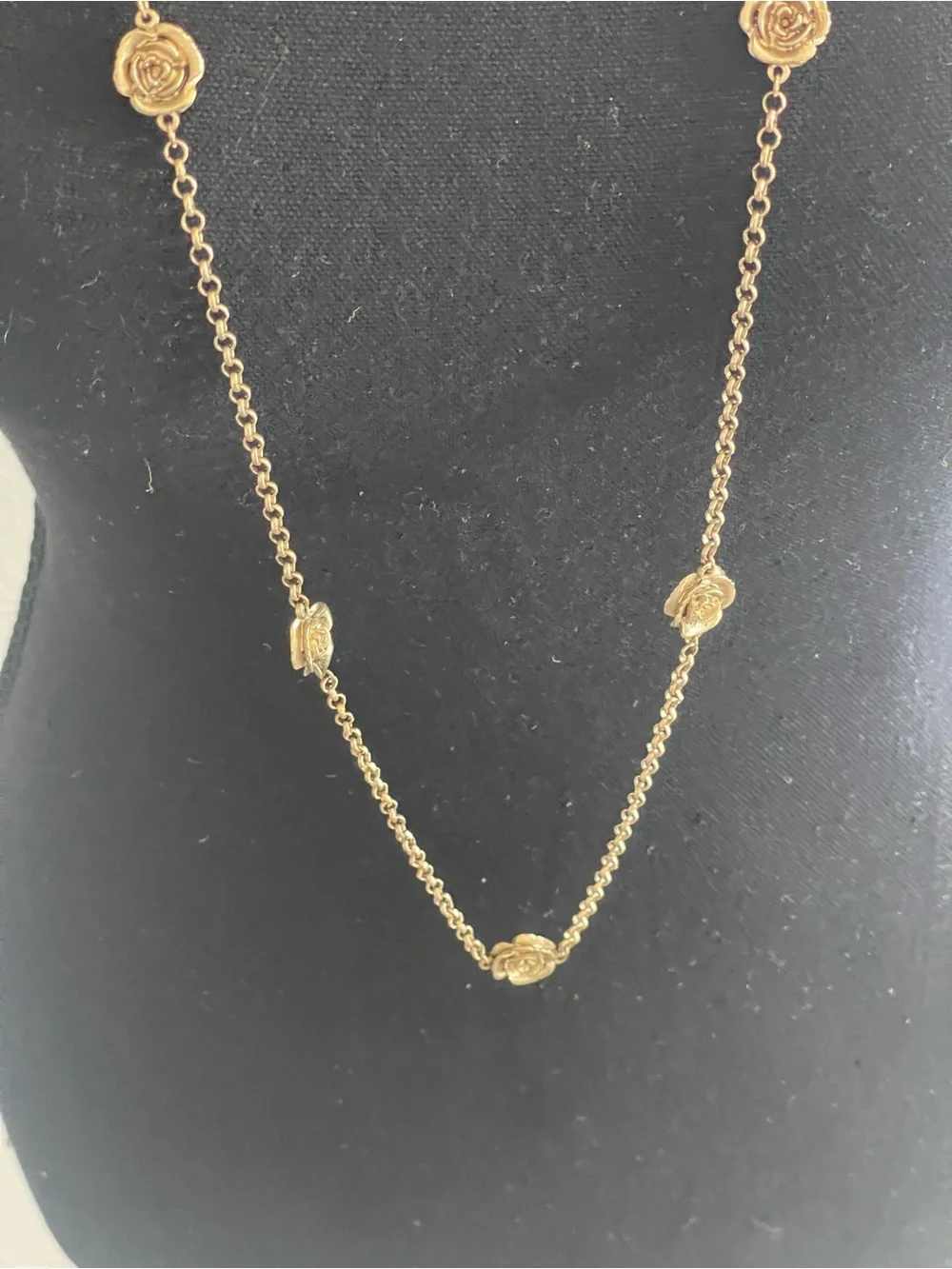 Vintage Hans Henrik Nygård Denmark Gold Vermeil Rose Necklace
